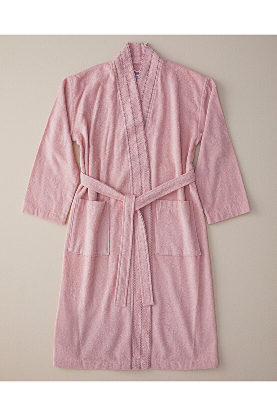 Soft %100 Pamuklu Bornoz Açık Pembe