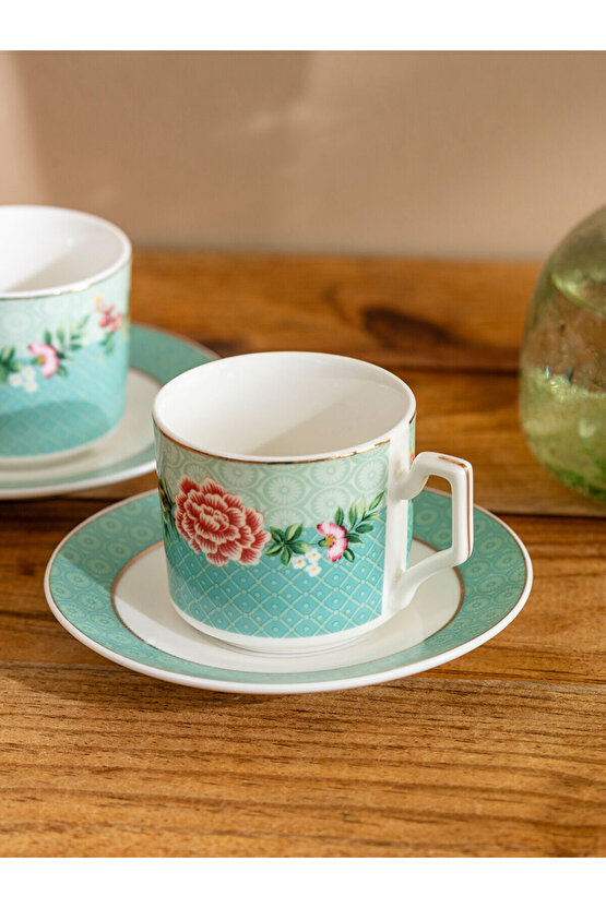 Vizyon Yeni Sezon Baskılı 2 Kişilik Porselen Kahve Fincan Takımı 110 ml