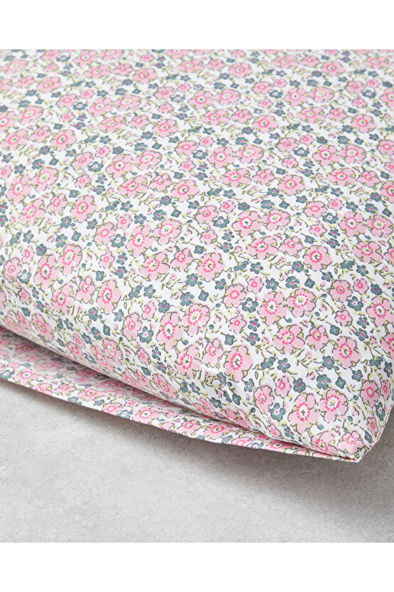 Bright Floral Kolay Ütülenir 2li Yastık Kılıfı 50x70 cm Pembe