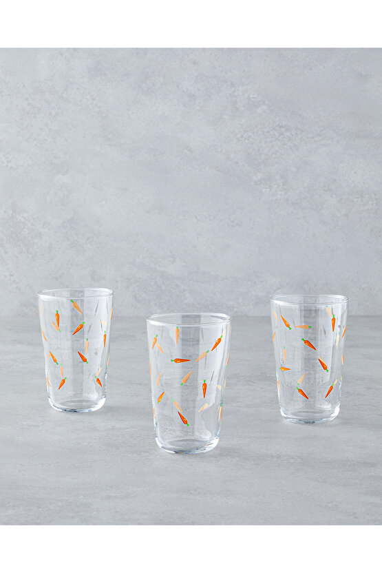 Carrot Cam 3lü Bardak 400 ml Turuncu