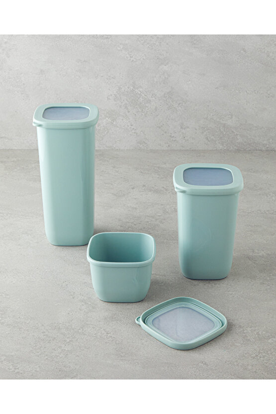 Novia Plastik 3lü Kavanoz 550 ml-1200 ml-1700 ml Açık Yeşil