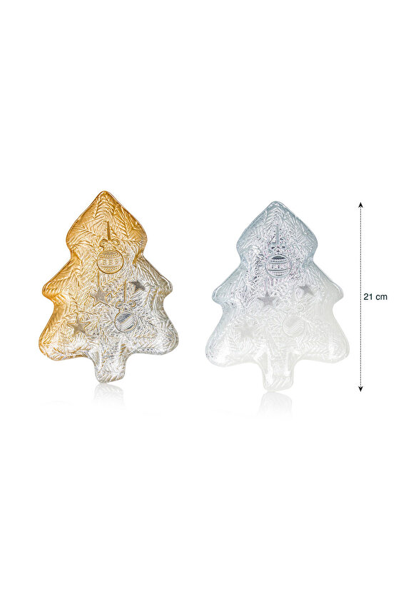 LCW HOME Sarı Çam Ağacı Figürlü Cam Kase 2li 21 Cm