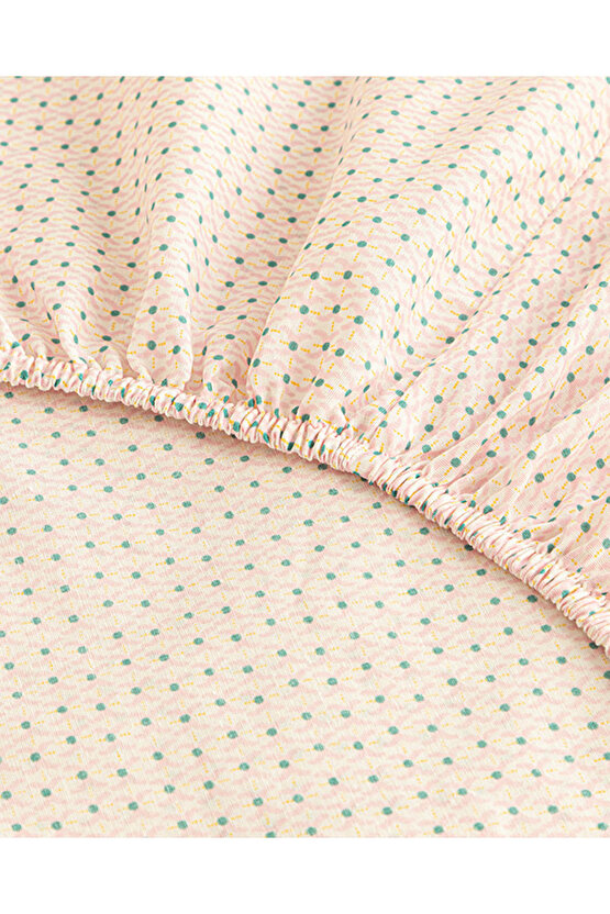 Tetrad Kolay Ütülenir Tek Kişilik Lastikli Çarşaf Açık Pembe