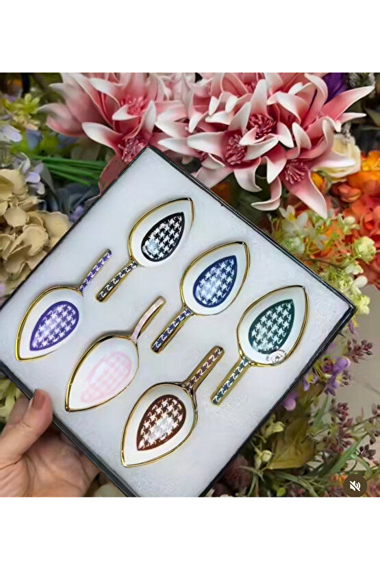 Muba Consept Porselen Kaz Ayağı Desen 6 li lokumluk