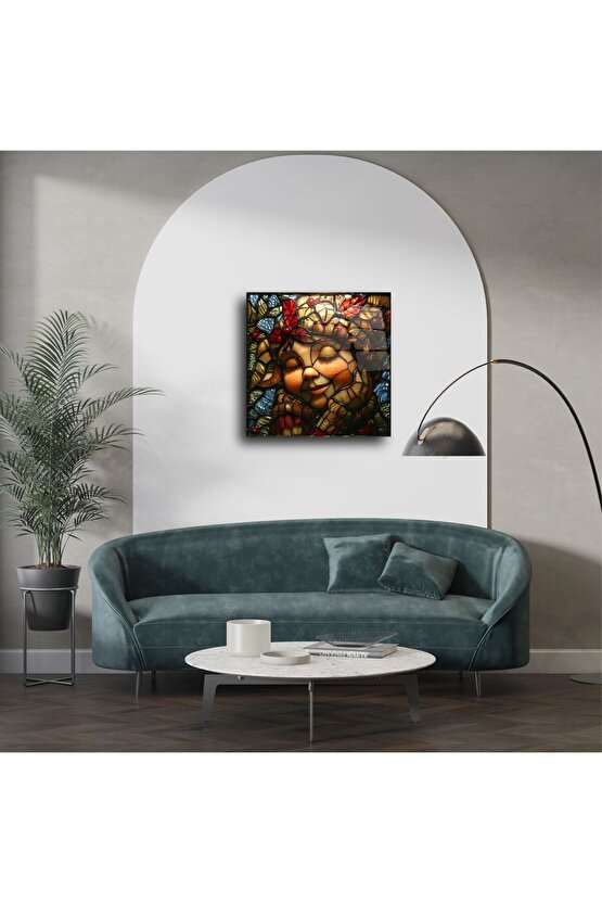 El Yapımı Sonbahar Temalı Vitray Duvar Sanatı