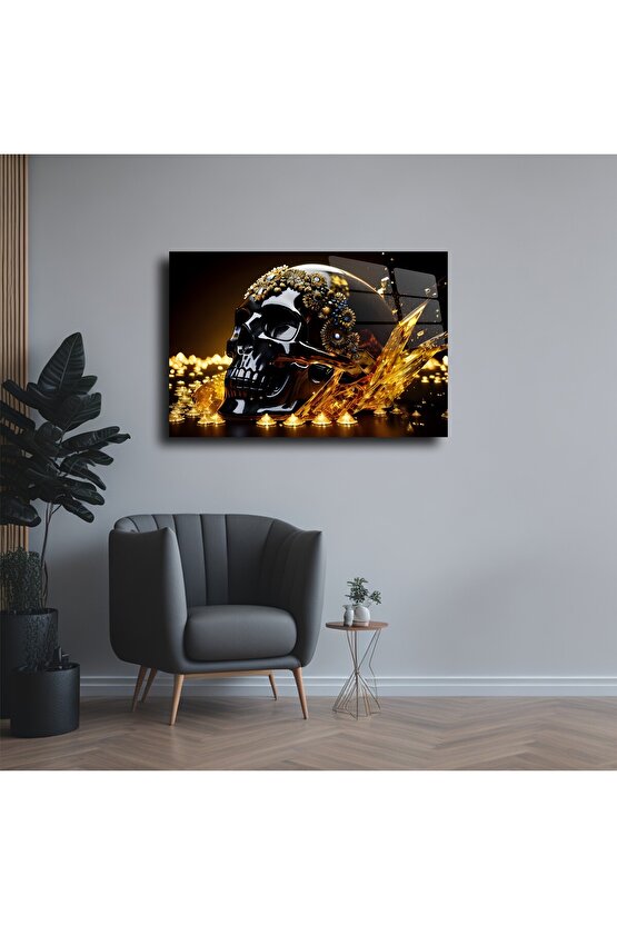 Kuru Kafa Görseli Cam Tablo Duvar Dekoru 3