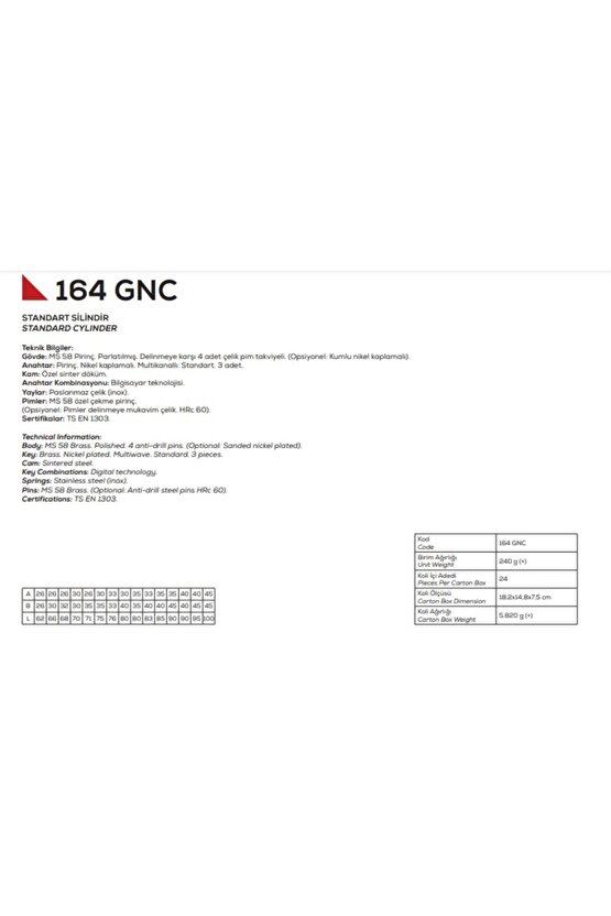 164 Gnc 90 Mm Standart Barel