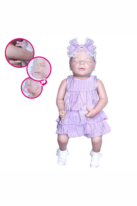 Oyuncak Kutulu 43 Cm Aksesuarlı Gerçekçi Elbiseli Bebek Çocuklar İçin Oyuncak Bebek
