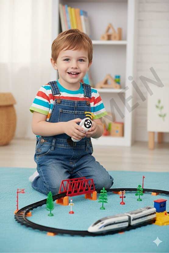 Oyuncak Uzaktan Kumandalı 49 Parça Işıklı 265 Cm Hızlı Tren Set