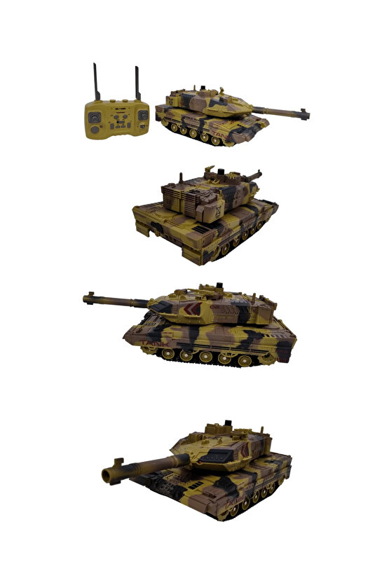 Oyuncak Şarjlı 2.4 Ghz Uzaktan Kumandalı Su Topu Atan Buharlı 360° Dönen Askeri Tank