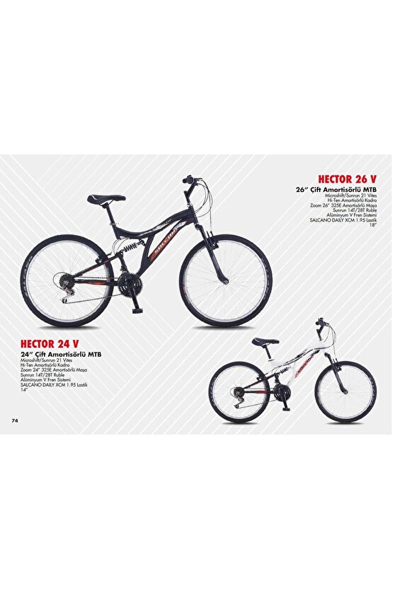 Hector 24 Jant 21 Vites Dağ Bisiklet Siyah - Kırmızı