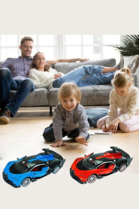 Oyuncak Uzaktan Kumandalı Şarjlı Işıklı Yarış Arabası Kapıları Açılıp Kapanabilen 1:14 26 cm