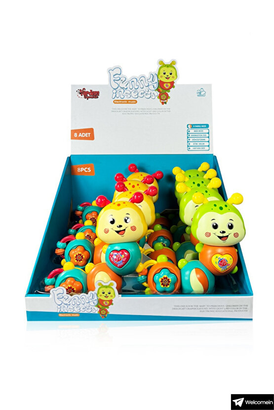 Oyuncak Işıklı ve Müzikli 5 Farklı Moda Sahip Eğitici Tırtıl Bebek Piyanosu