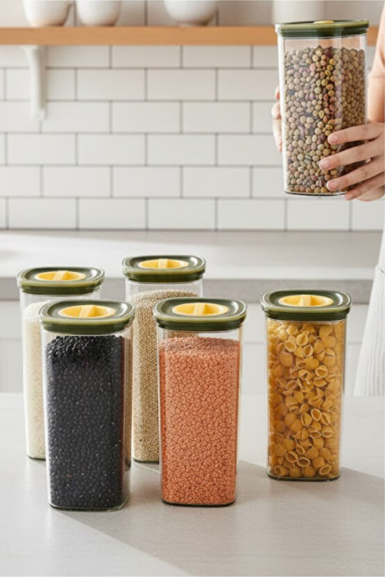 6lı Locko Kilitli Sızdırmaz Saklama Kabı Vakumlu Erzak Kabı 2L