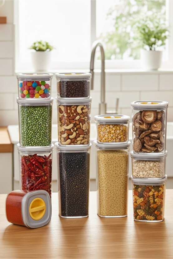 6lı Locko Kilitli Sızdırmaz Saklama Kabı Vakumlu Erzak Kabı 2L