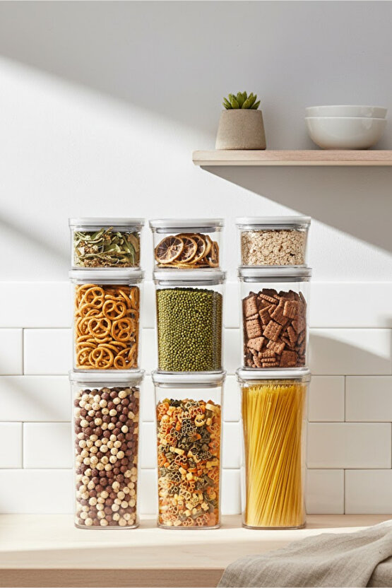 6lı Locko Kilitli Sızdırmaz Saklama Kabı Vakumlu Erzak Kabı 2L