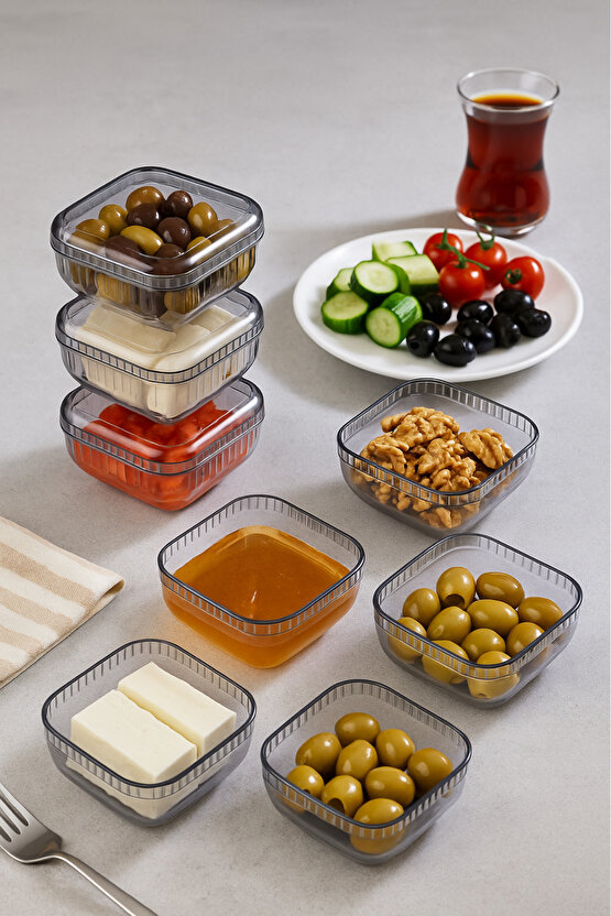 6lı Kapaklı Saklama Kabı | Çerezlik Kahvaltılık Şekerlik Sunumluk Kase