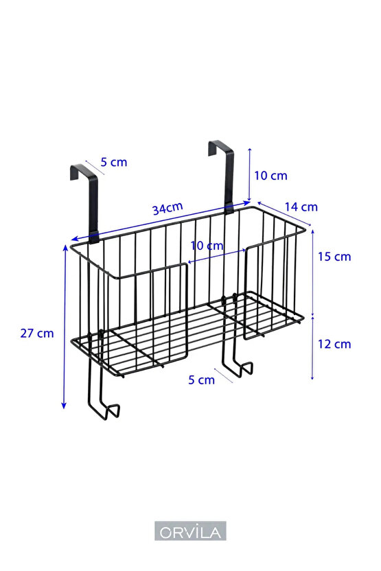 Kapı Arkası Metal Askı – Dolap İçi Pratik Depolama ve Düzenleyici Raf