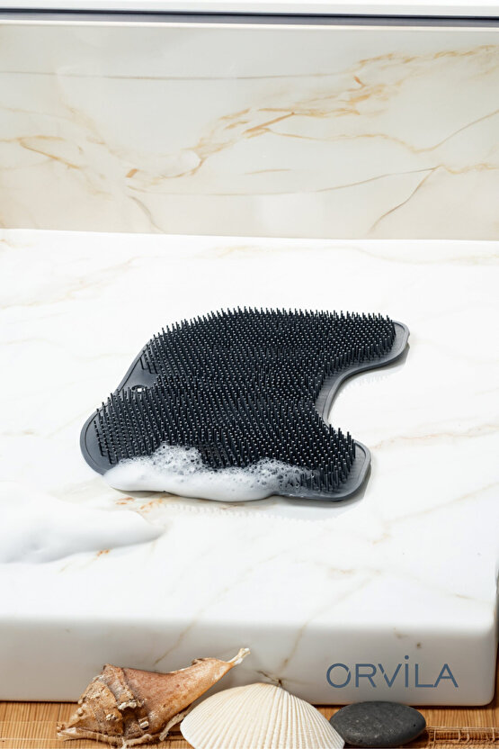 Silikon Sırt ve Ayak Masaj Matı  Banyo&Duş İçi Kaydırmaz Taban Vantuzlu Paspas