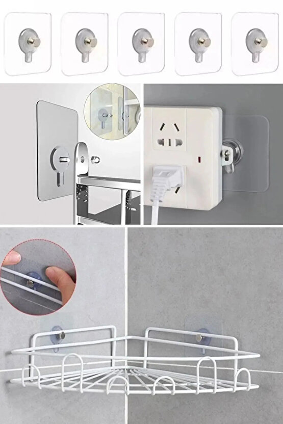 4 Adet Kendinden Yapışkanlı Tablo Askısı - Çok Amaçlı Yapışkan Vida Çivi