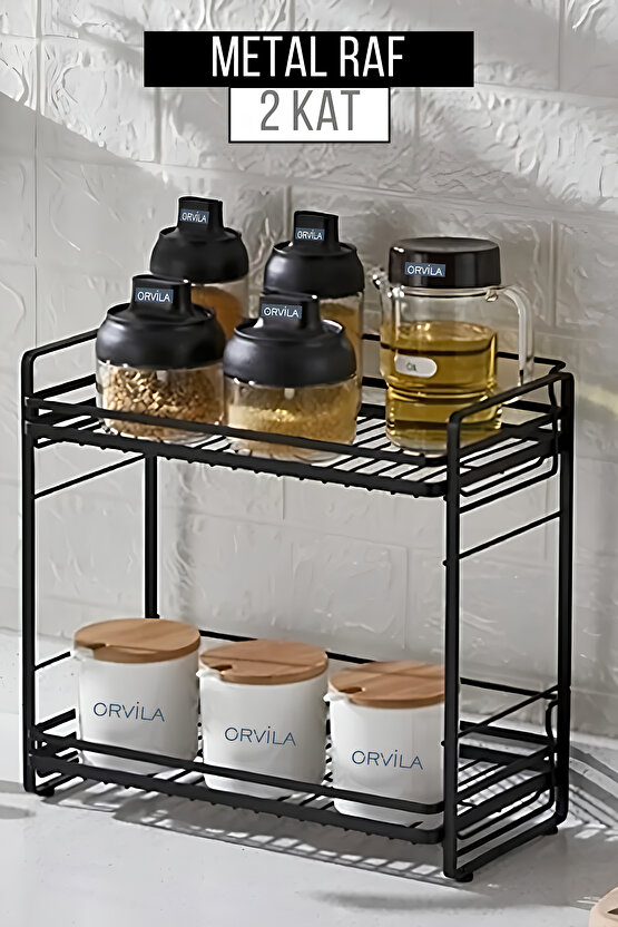 Çok Amaçlı Metal Katlı Raf |Düzenleyici Mutfak Masa Üstü Baharat Malzeme Banyo Dolap Organizeri