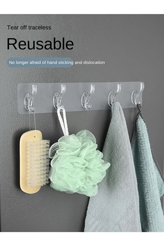 5li Kendinden Yapışkanlı Şeffaf Silikon Askı