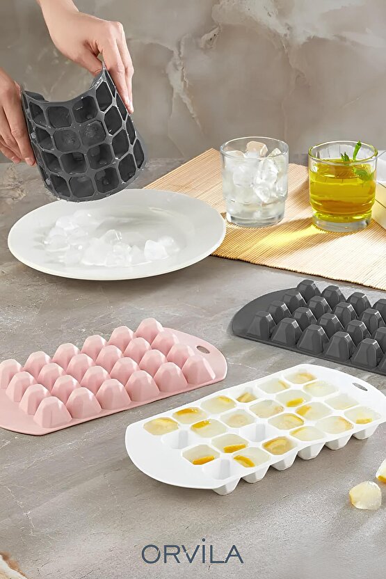 Piramit Şekilli Silikon Buz Kalıbı 24 Göz