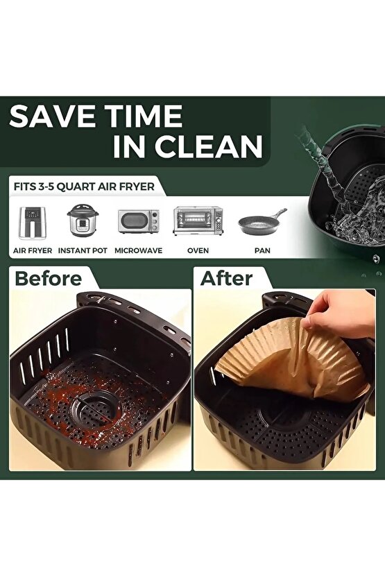 Airfryer Pişirme Kağıdı 50 Adet Hava Fritözü Airfryer Firitözü Airfryer Yağsız Firitöz