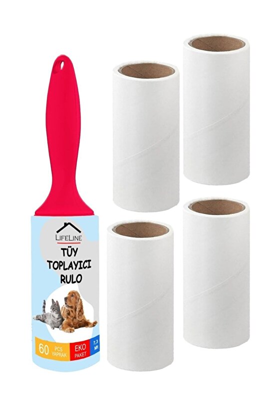 Tüy Toplayıcı Rulo 4 Adet Yedek Rulo Kedi Tüy Toplayıcı Köpek Tüy Toplayıcı Tüy Toplama Rulosu