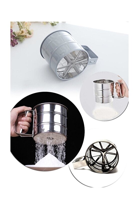 Metal Kek Ve Pasta Süsleme Aparatı | Un Eleği - Pudra Şekeri Eleği