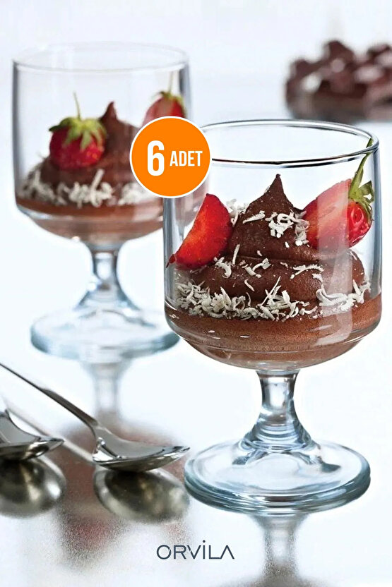 Plastik Magnolia Tatlı Sunum Bardağı | 6lı Mika Magnolya Dondurma Puding Kasesi (CAM DEĞİLDİR)