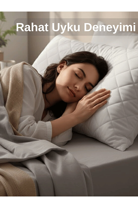 2Li 800 GR Mikrofiber Kapitone Yastık Yumuşak Antialerjik Makinede Yıkanabilir Pürüzsüz 50x70cm