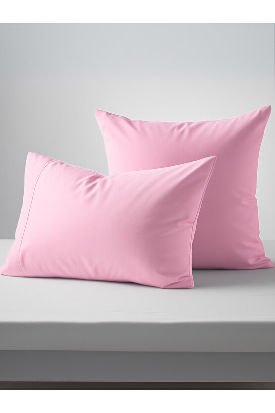 2 li Yastık Kılıfı Seti Renkli Ütülenebilir Dayanıklı Yırtılmaz Soft Premium Düz Fermuarlı 50x70 CM