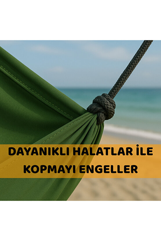 Paraşüt Hamak 140kg Kapasite Su Geçirmez Taşınabilir Çantalı Çift Halatlı Dayanıklı Hamak 240cm