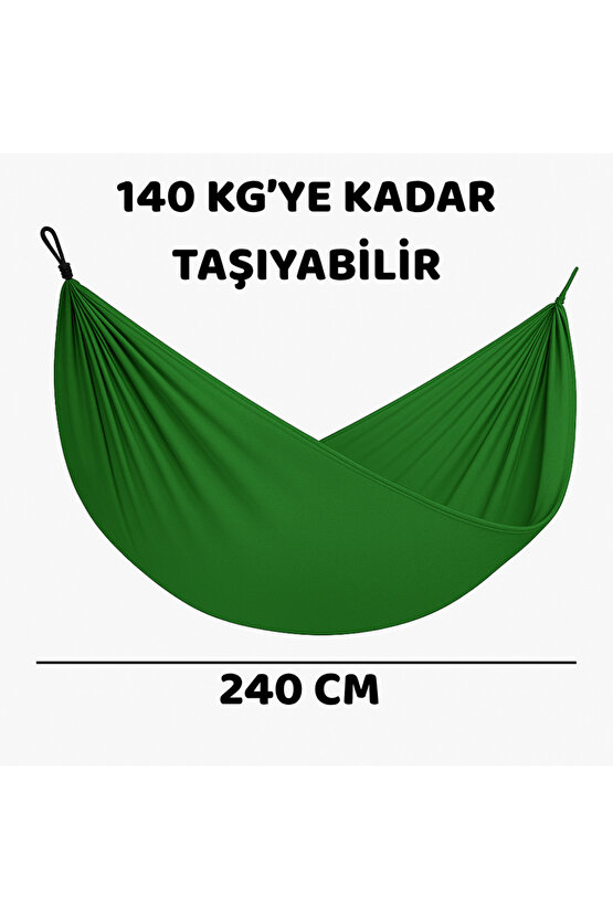 Paraşüt Hamak 140kg Kapasite Su Geçirmez Taşınabilir Çantalı Çift Halatlı Dayanıklı Hamak 240cm