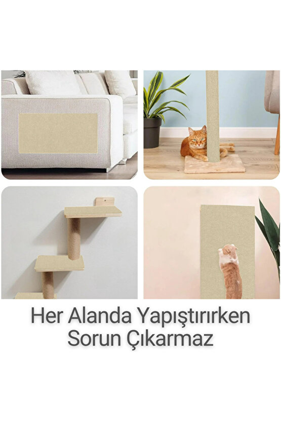 Kedi Tırmalama Halısı Yapışkanlı Her Yüzeye Uygulanabilir Kesilebilir Mobilya Koruyucu Mat (40X50)