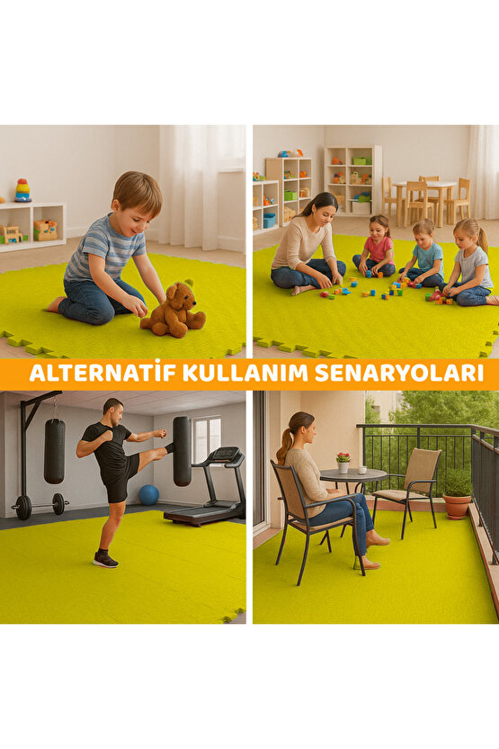 Tatami Zemin Karosu Spor Zemin Çocuk Odası Matı Ses Yalıtımlı Karo Halı Eva Panel Sarı 50 Cm