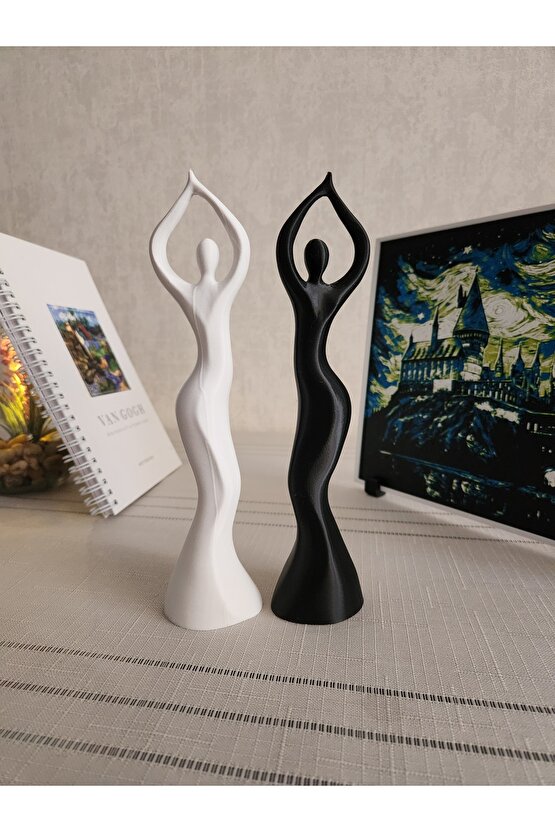 1 Adet Dans Eden Kadın Heykel Takımı Iskandinav Tarzı Biblo Heykel Figür Plastik- MotorFigürShop