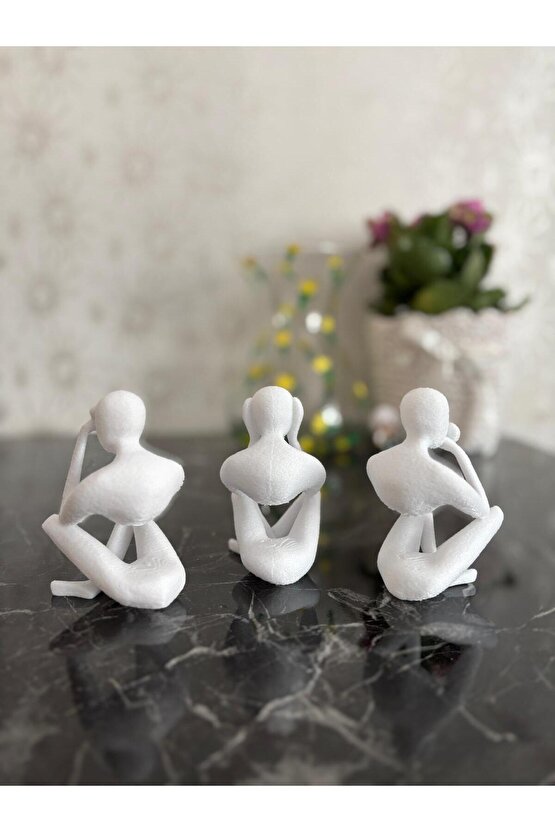 Iskandinav Tarzı Üçlü Biblo Heykel (SERT PLASTİK)