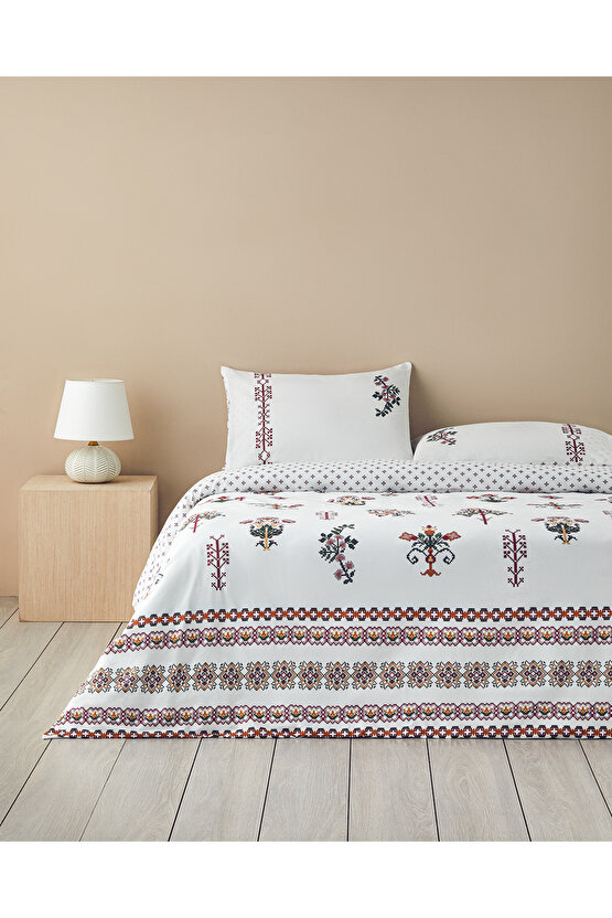 Etamine Flower Pamuklu Tek Kişilik Nevresim Seti 160x220 cm Pembe