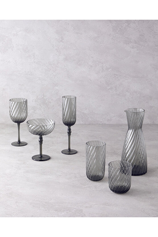 Meghan Cam 2li Kadeh 280 ml Antrasit