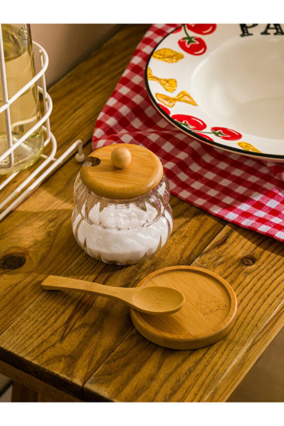 LCW HOME Renksiz Ahşap Kapaklı Cam Saklama Kabı 300 Ml