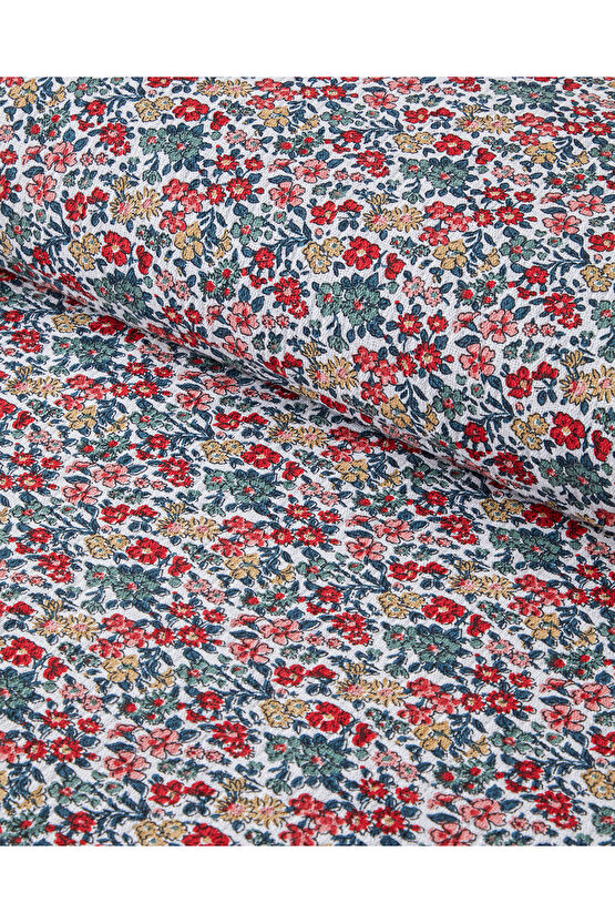Posy Garden Baskılı Pamuklu Çift Kişilik Pike 200x220 cm Kırmızı