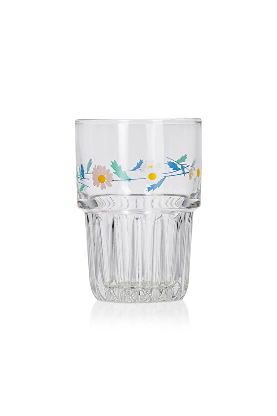 LCW HOME Renksiz Çiçek Baskılı Cam Bardak Seti 4lü 380 ml