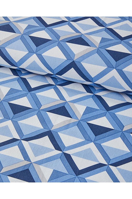 Mini Argyle Tek Kişilik Nevresim Takımı Mavi