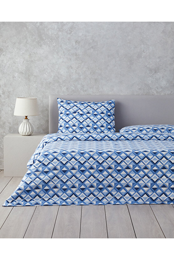 Mini Argyle Tek Kişilik Nevresim Takımı Mavi