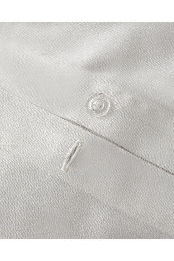 Modello Pamuk Saten Nakışlı King Size Nevresim Takımı Beyaz