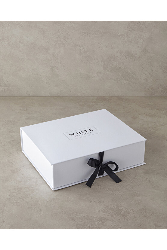 Modello Pamuk Saten Nakışlı King Size Nevresim Takımı Beyaz