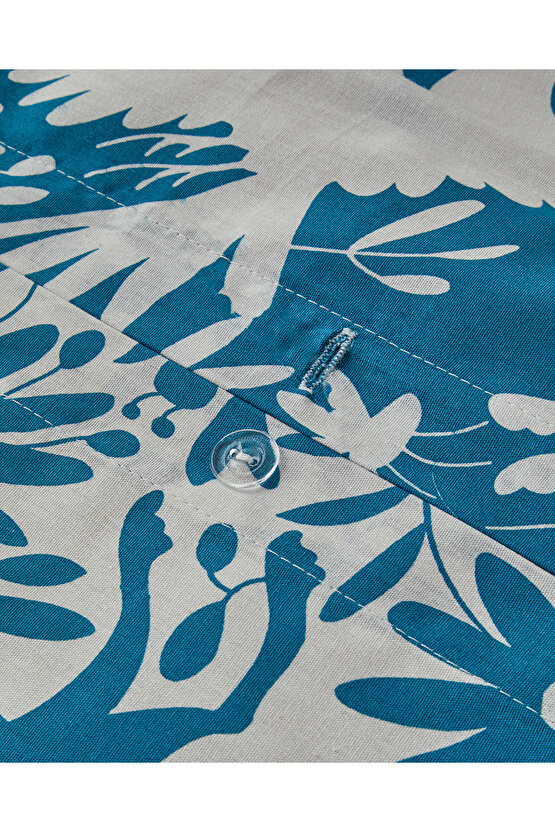 Folk Jungle Çift Kişilik Nevresim Seti Mavi