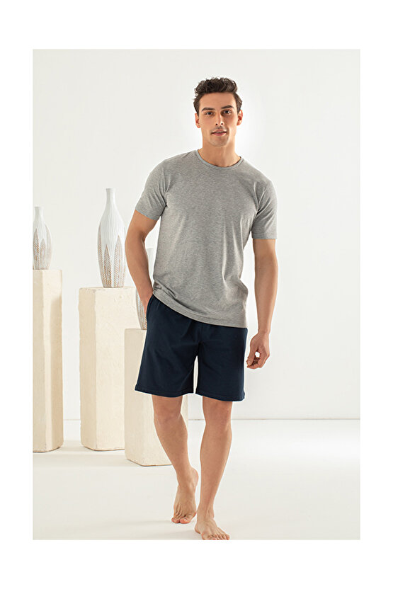 Basic Comfort Penye Erkek Pijama Takımı Lacivert